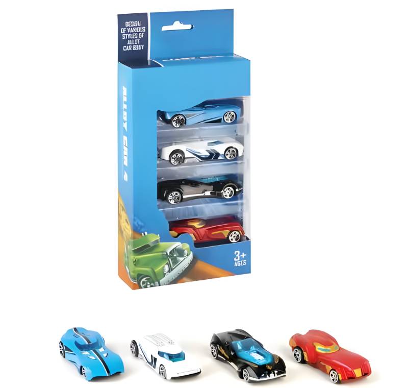 (8615) Die Cast Car 4PcsW.Box, Flat Packing