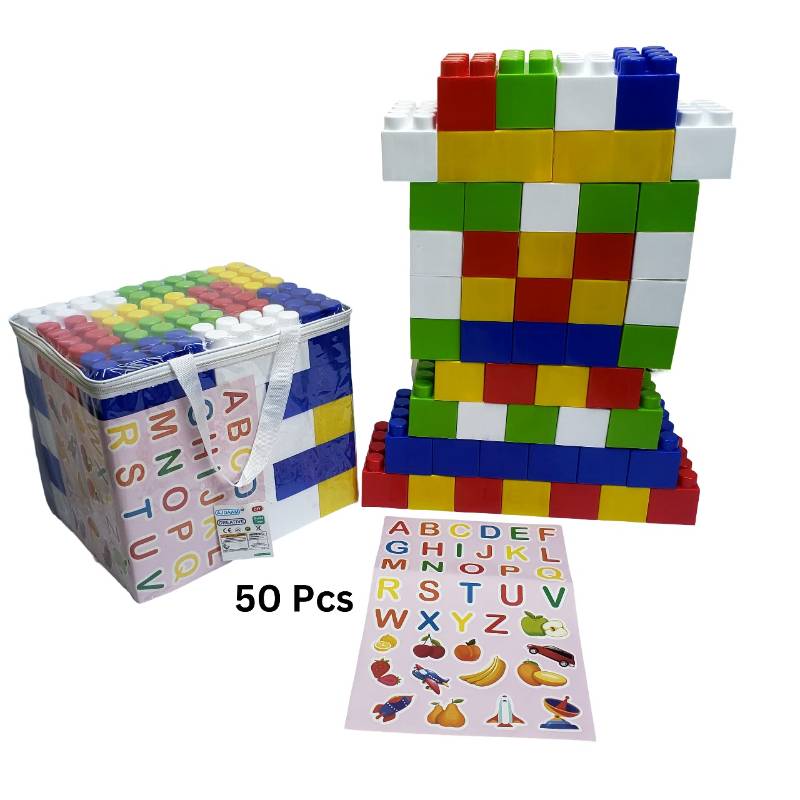 (AP30124-A) Jumbo Building Blocks 50 Pcs Zip-Bag