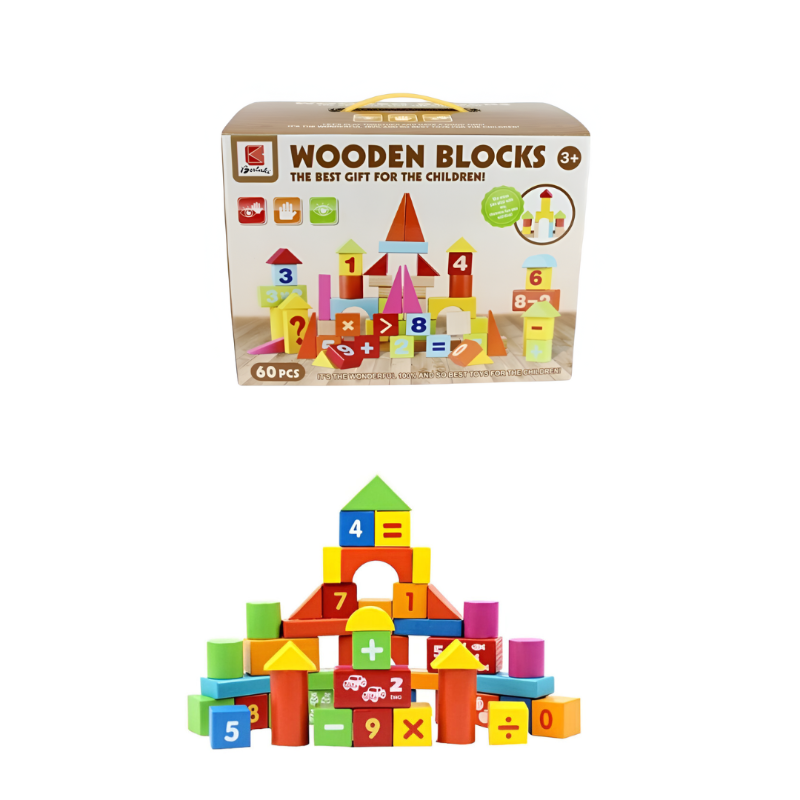 (0360) Wooden blocks 60 Pcs Set