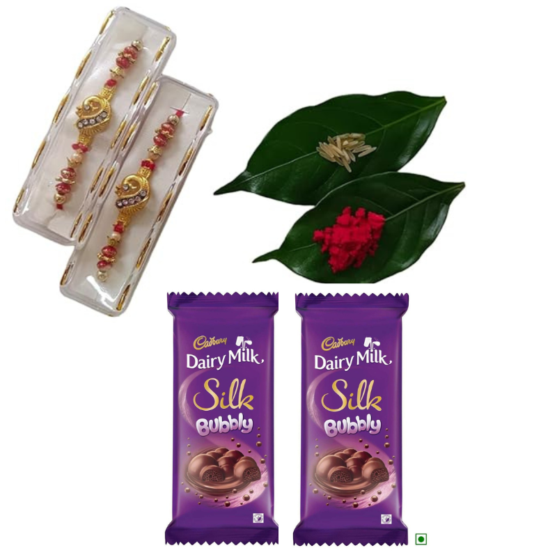 Raksha Bandan Rakhi With Chocolate Gift Pack of 2