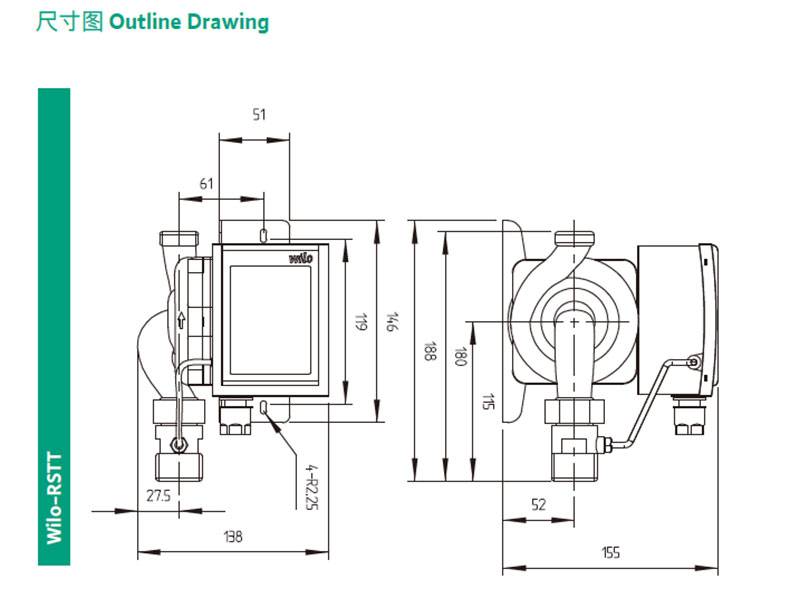 RSTT-15/6 hot water circulation pump