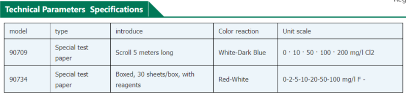 90709; Chlorine Test Paper