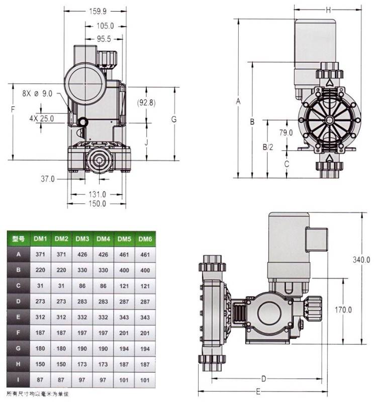 DM6E3PB Mechanical Diaphragm Metering Pump
