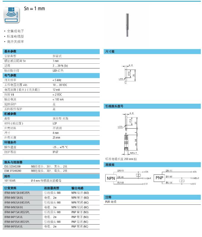 IFRM04P35A1/KS35PL inductive proximity switch