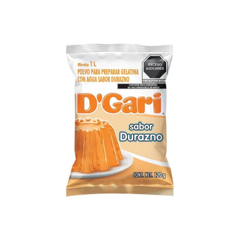 Gelatina de Agua D'Gari Sabor Durazno