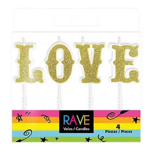 Velas de Cumpleaños con la Palabra (LOVE)