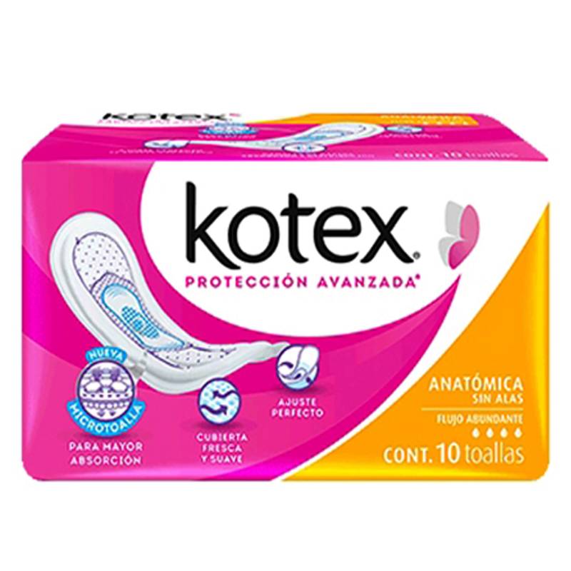 Toallas Anatómicas con Alas Kotex