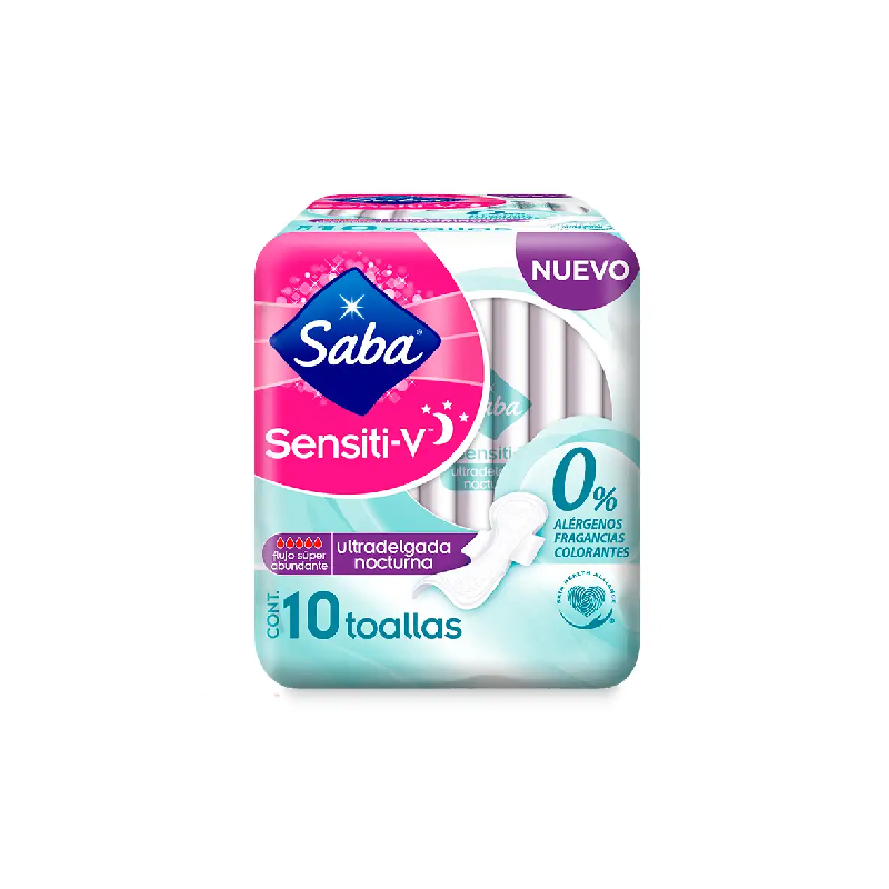 Toallas Sensiti-V Ultra Delgada Nocturna