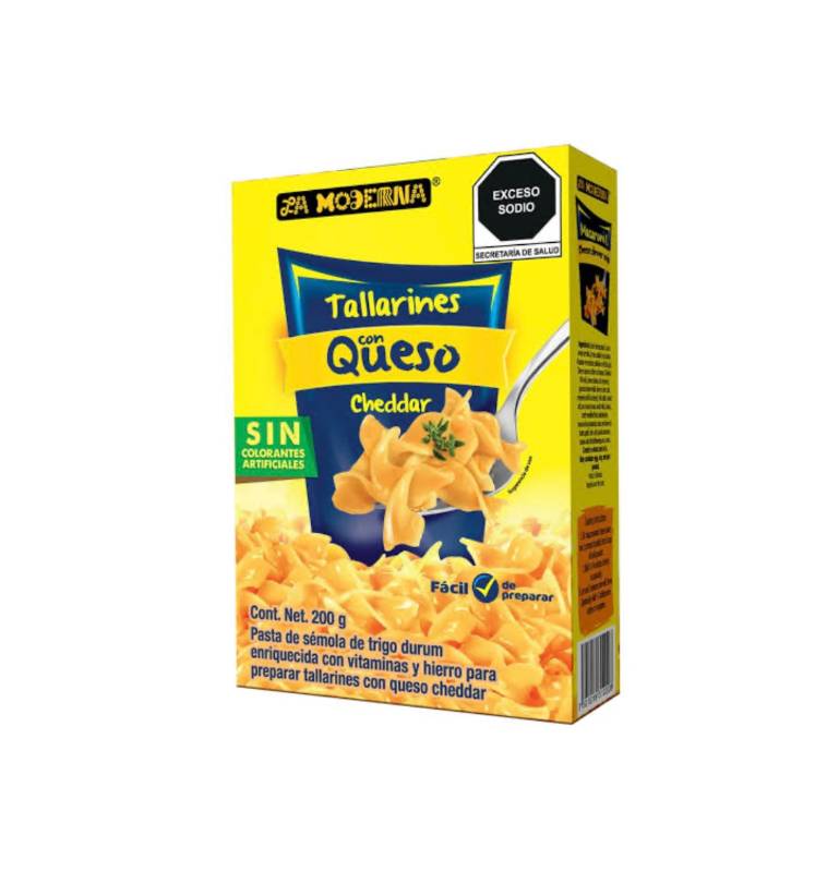 Tallarines con Queso Cheddar