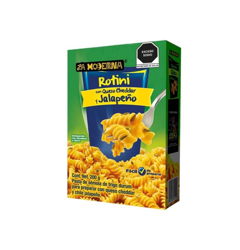 Rotini con Queso Cheddar y Jalapeño