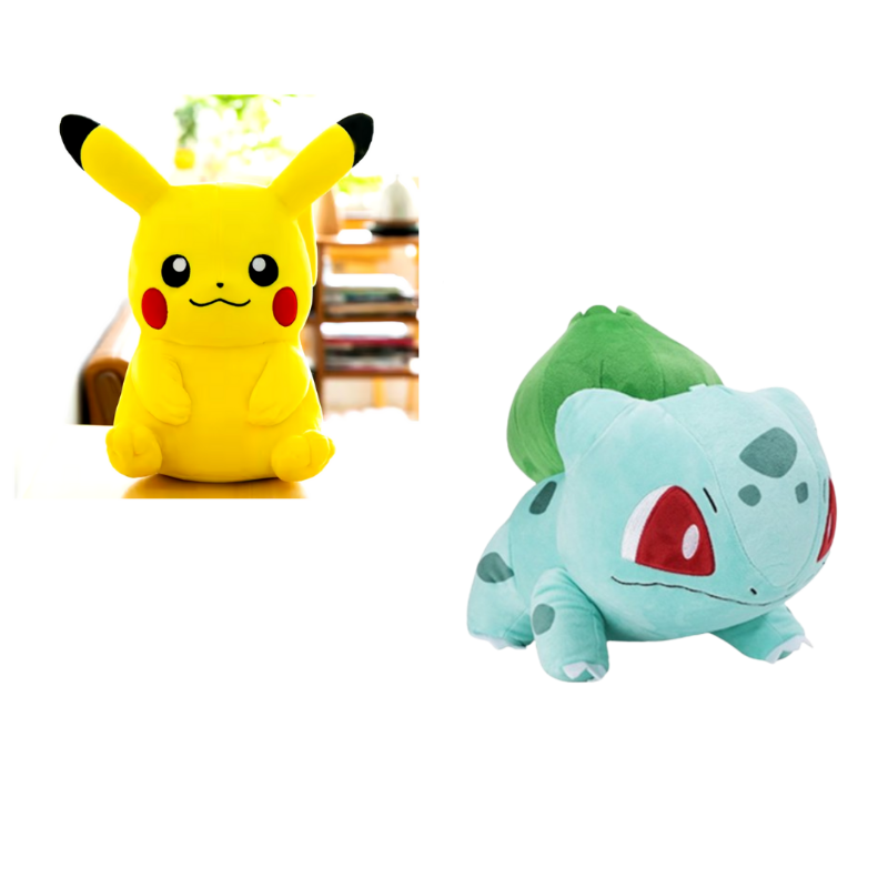 Combo Peluches Pokemon: Pikachu y Bulbasaur