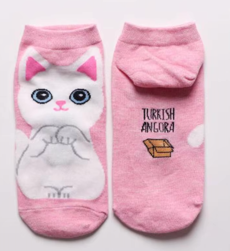 5 PACK - Medias Tobilleras Estampadas de gatitos