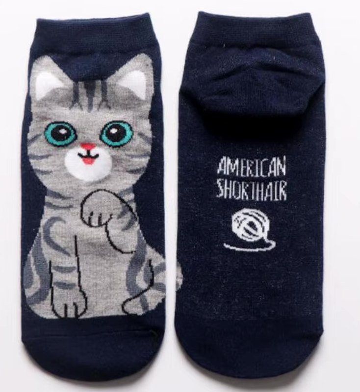 5 PACK - Medias Tobilleras Estampadas de gatitos