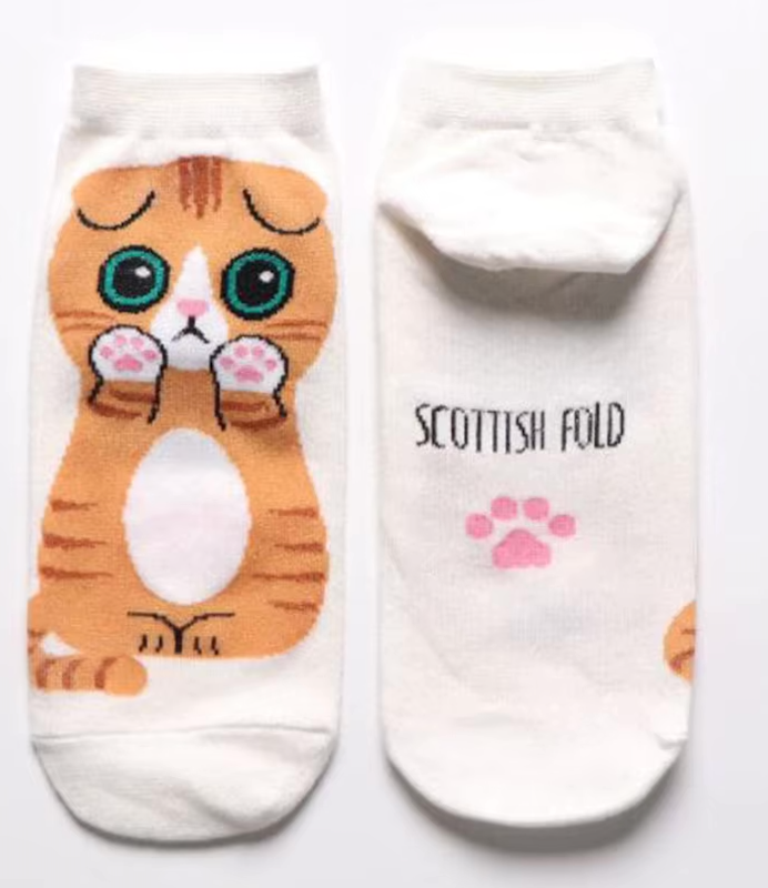 5 PACK - Medias Tobilleras Estampadas de gatitos