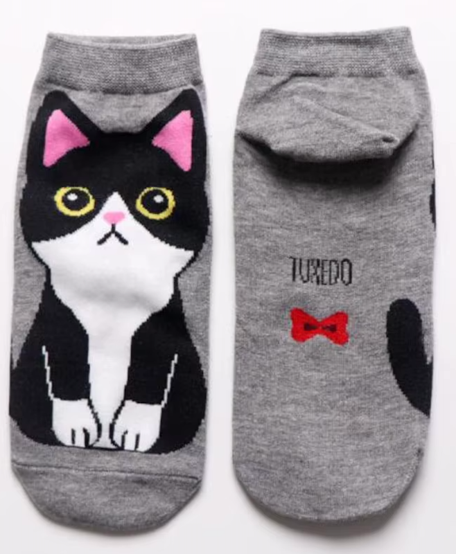5 PACK - Medias Tobilleras Estampadas de gatitos