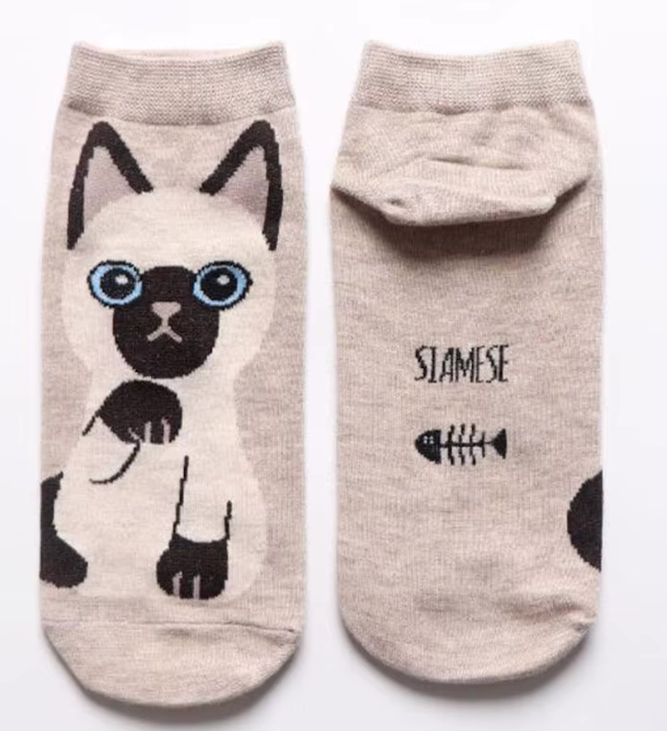5 PACK - Medias Tobilleras Estampadas de gatitos