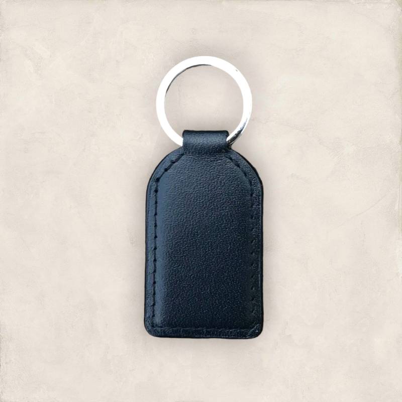 Matte Black Leather Key Chain