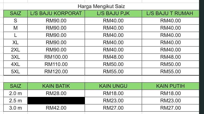 Pakej Murid Baharu (PUTERI BUKAN ISLAM)