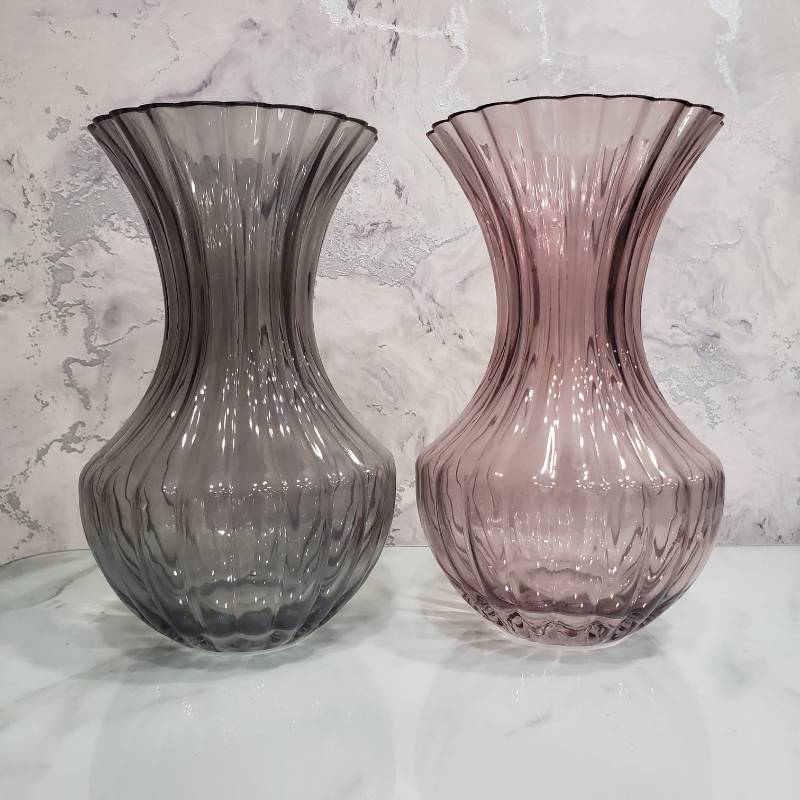 (TPM-069) Grey Glass Vase