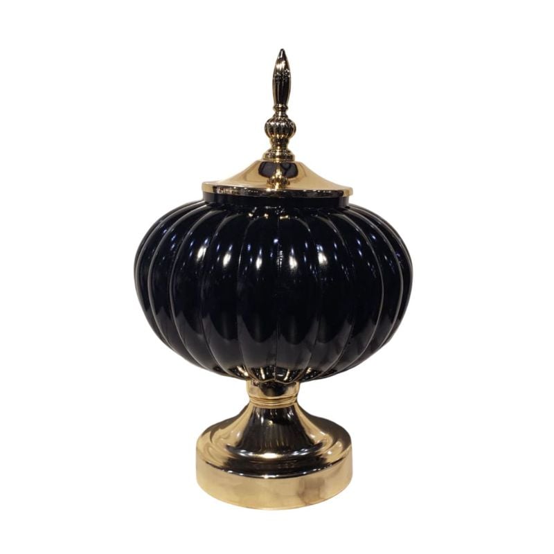 (TPM-673) Black & Rose Gold Jar L