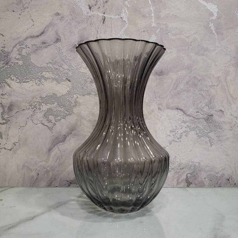 (TPM-069) Grey Glass Vase