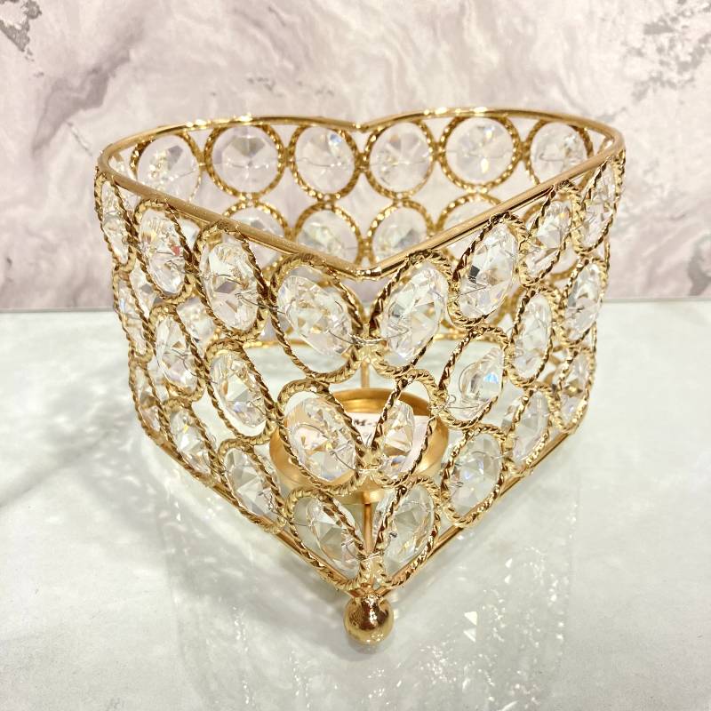 (TPM-178) Crystal Candle Stand Heart