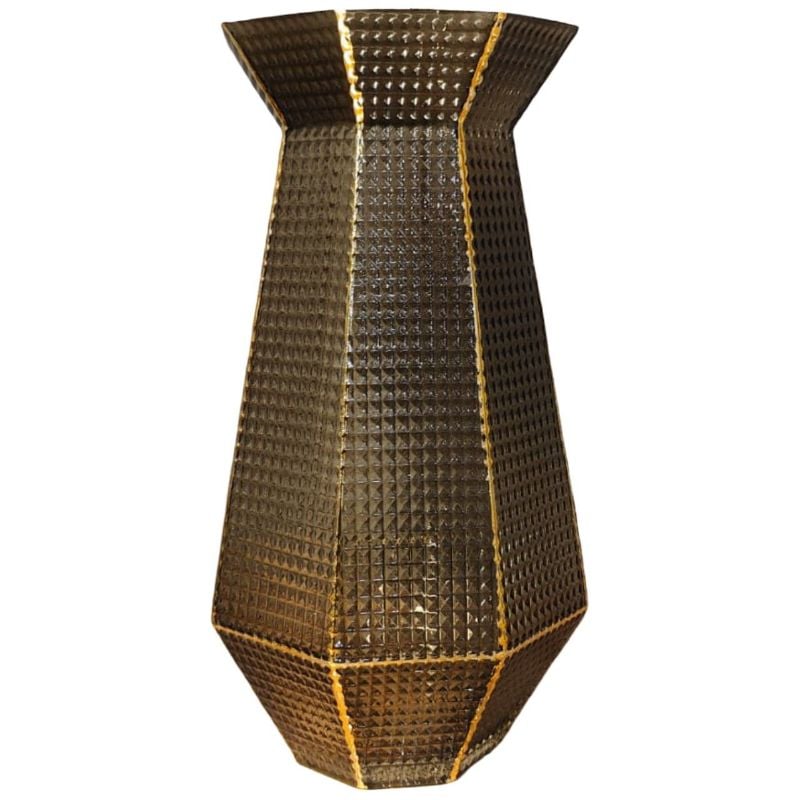 (TPM-1631) White & Gray Vase L 16-9.