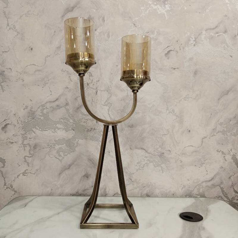 (TPM-112) 2 Steps Brass Candle Stand