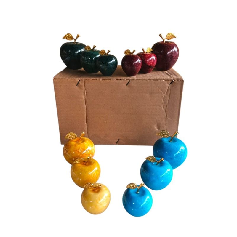 (TPM-1435) Yellow Marble Apple 3 Pcs Set