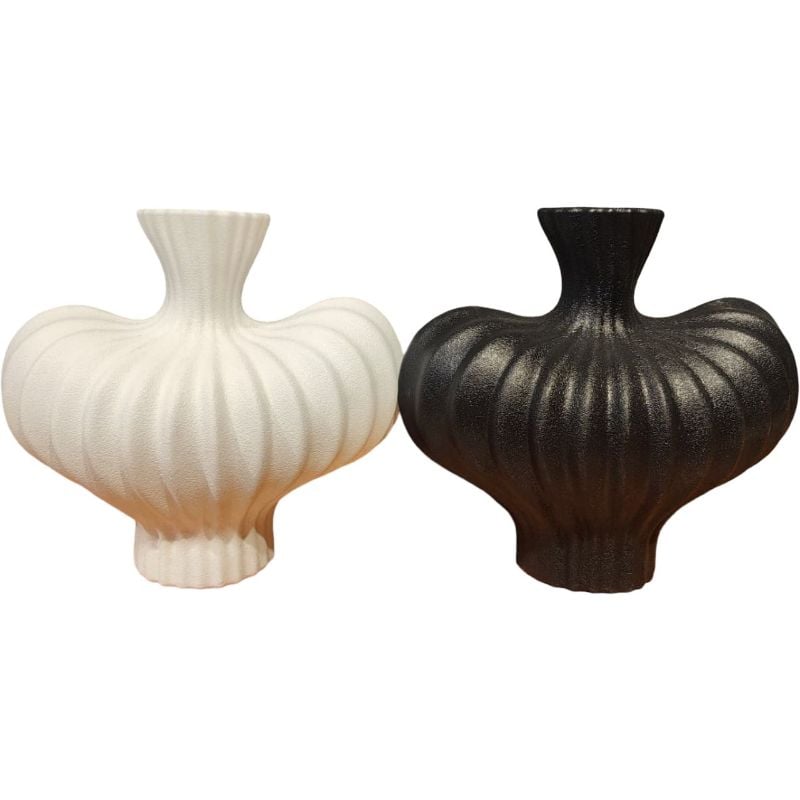 (TPM-1555) White N Black PVC Plastic Vase