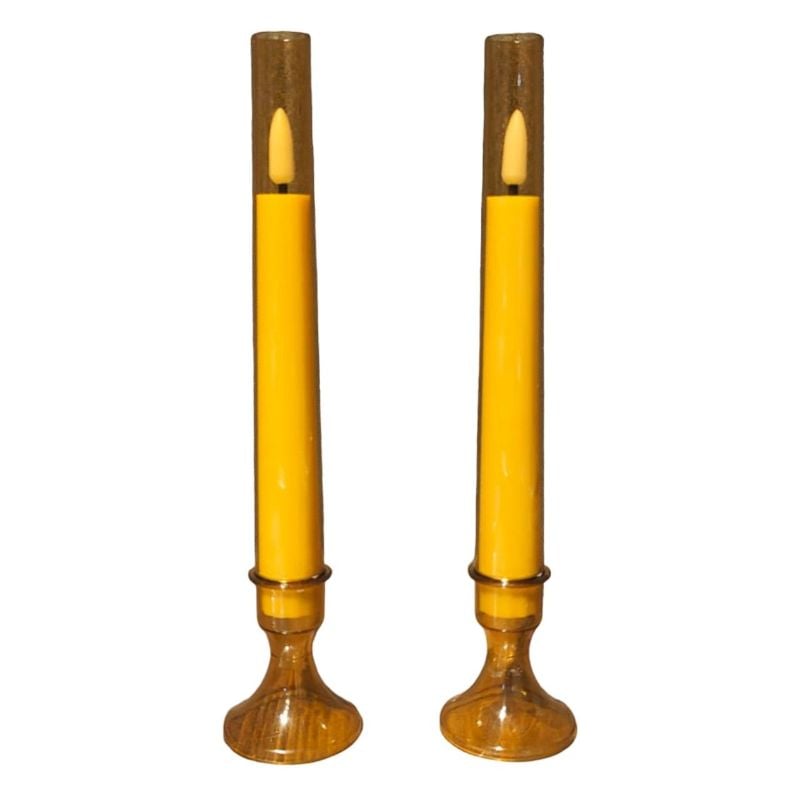 (TPM-1557) Dinner Candle With Tube Yellow