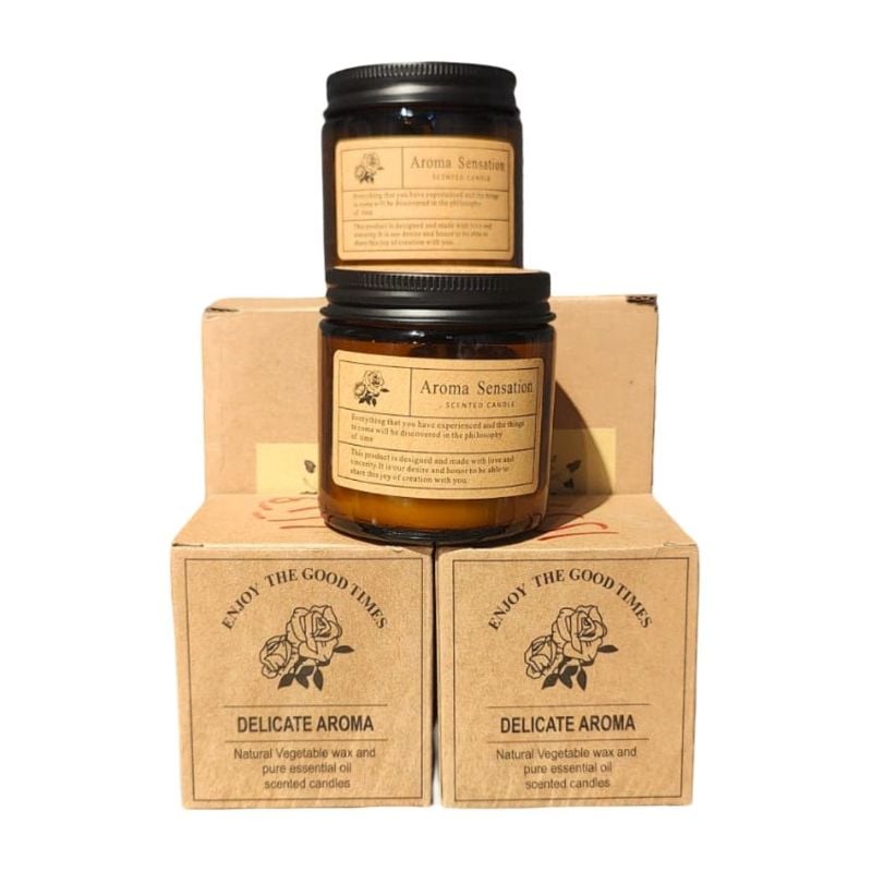 (TPM-1559) New Scented Candle Medium With Gift Pack