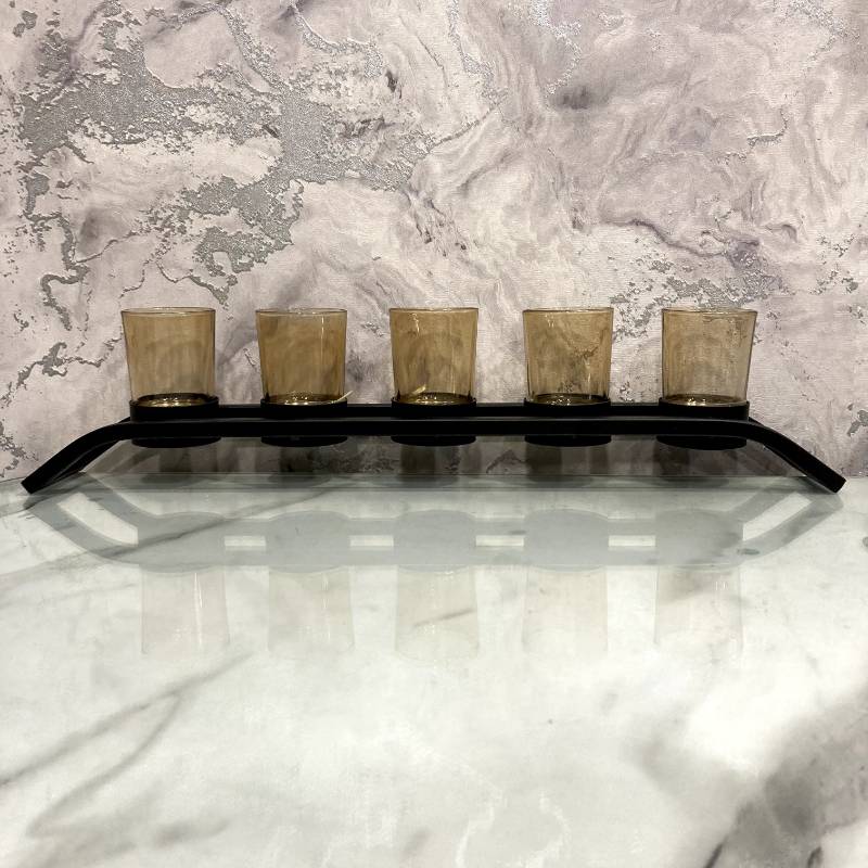 (TPM-127) 5 Steps Black Candle Stand