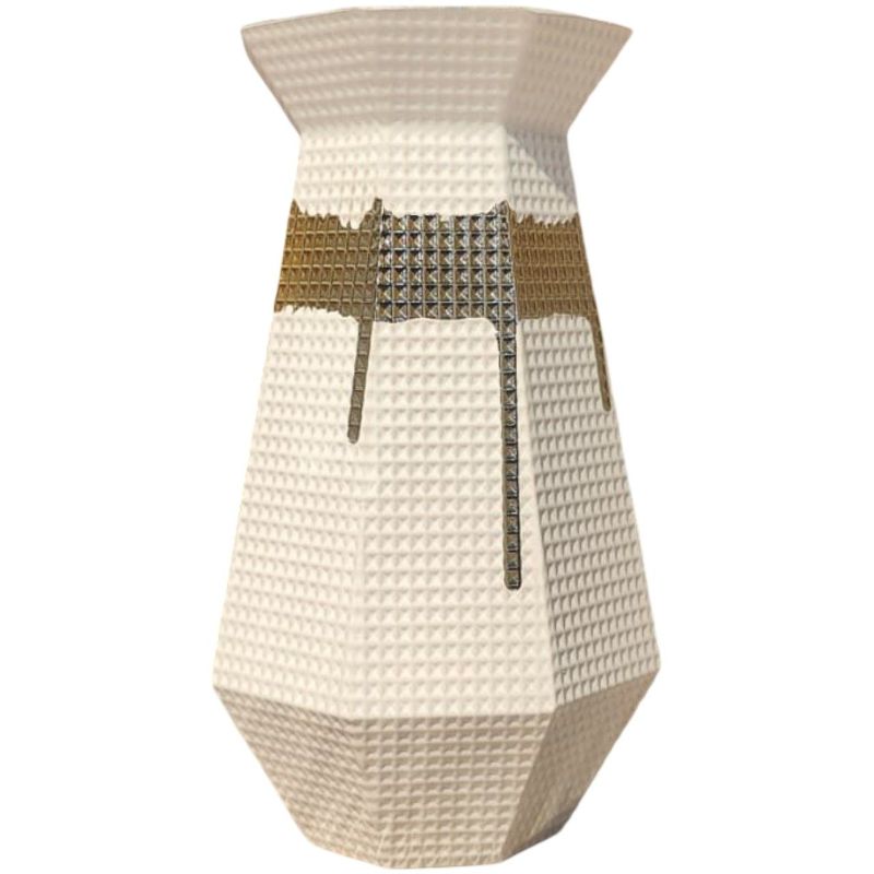 (TPM-1626) White & Gray Vase S 16-7
