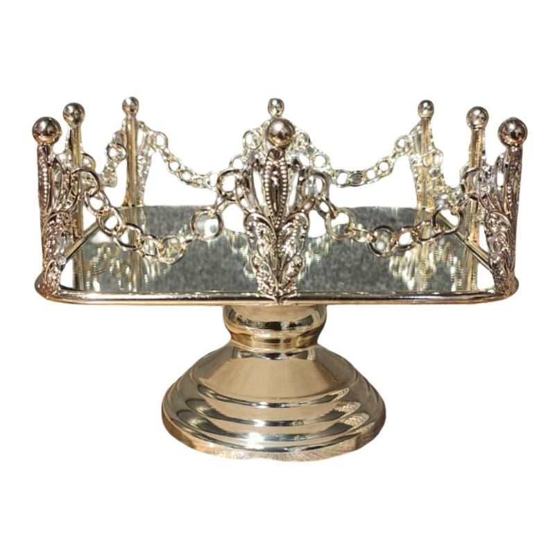(TPM-1597) Mirrored Glass & Metal Vanity Or Serving