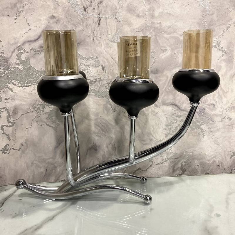 (TPM-111) 5 Steps Silver Candle Stand