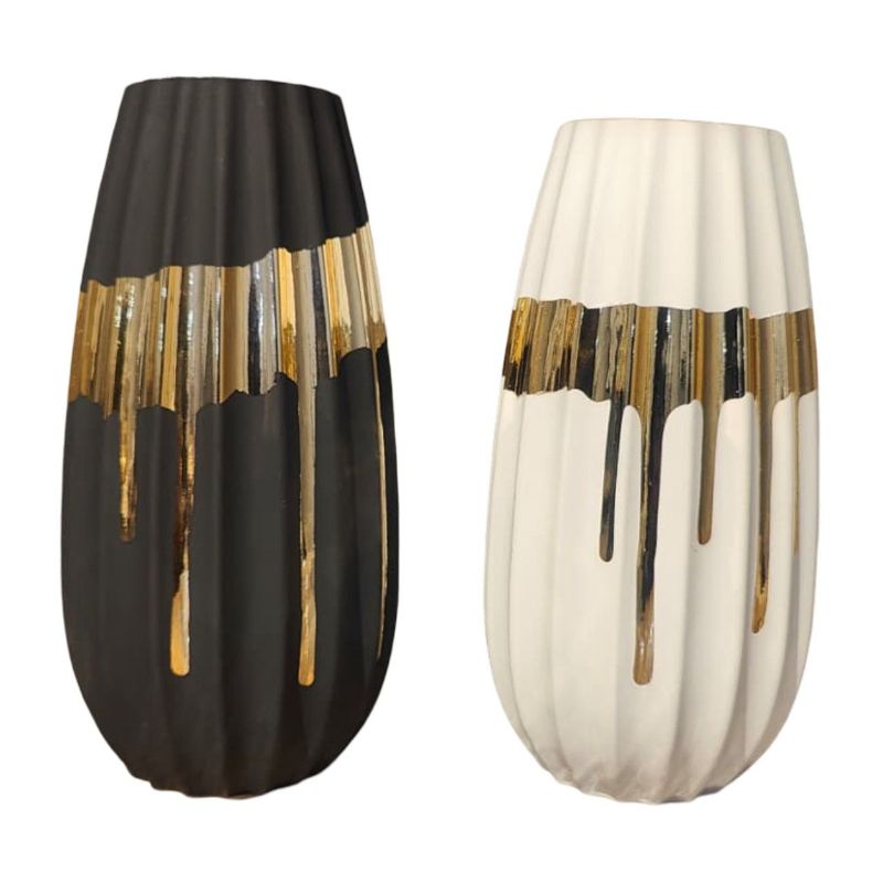 (TPM-1623) Vase White & Black 16 - 3