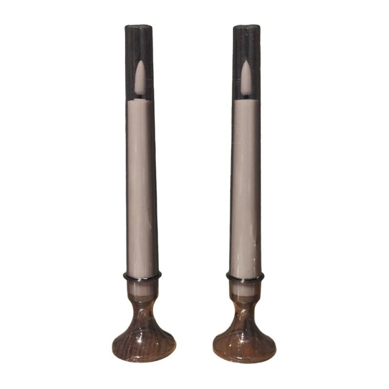 (TPM-1556) Dinner Candle With Tube Smoke Black