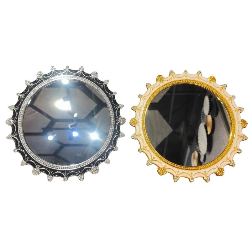 (TPM-1531) Royal Crest Jeweled Round Mirror