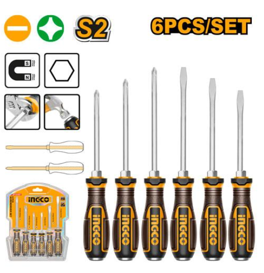 Set Destornillador De Golpe Vastago Hexagonal x 6Pcs - Hgtst0608