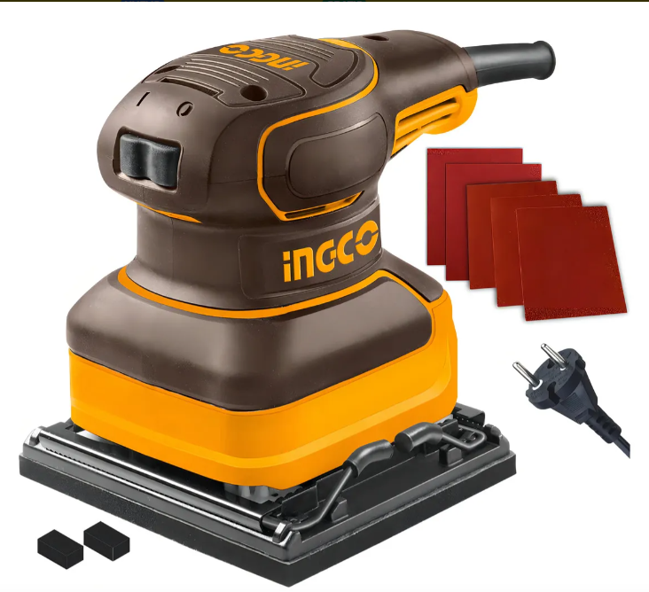 Lijadora Orbital De Palma Super Ingco 110X110Mm - 240W 220-240V C/Cable C/Carton - Ps2416-4
