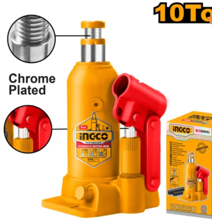 Gato Hidráulico Tipo Botella 10Ton Super Ingco - Hbj1004