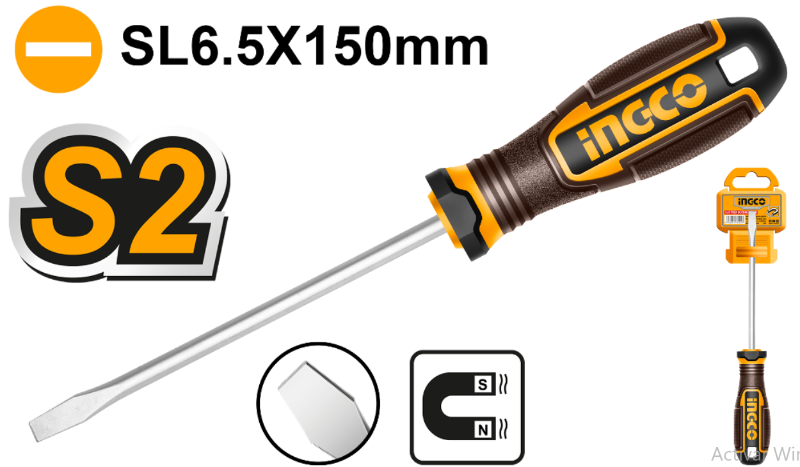 Destornillador Plano Super Ingco - Sl6.5X125Mm - Industrial - Hsdsl6125