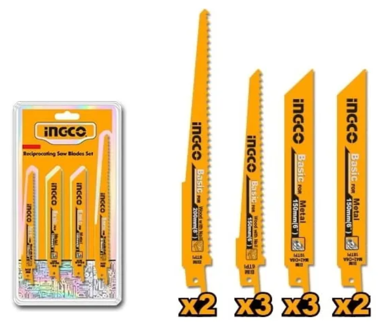 Set Juego Hojas Sierra Caladora Super Ingco - Metal+Madera X5 Un - Rsb1001