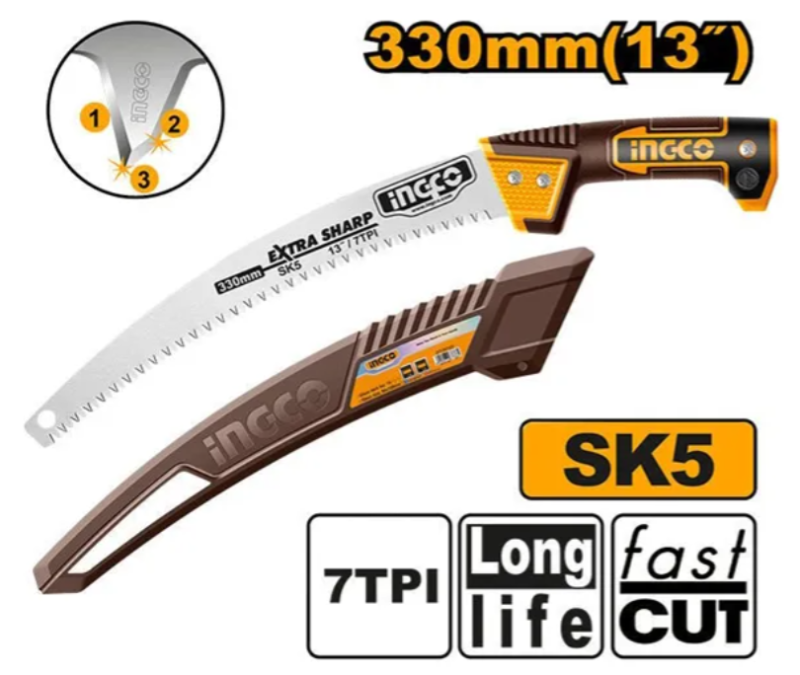 Sierra Poda Super Ingco Industrial - 13" 7Tpi (Dientes X Pulgada) - Hps3306