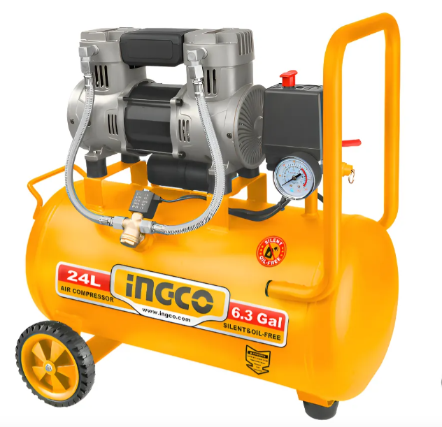 Compresor De Aire Super Ingco 1.1Kw(1.5Hp) 24L Motor Sin Aceite 220/240v - Acs111242-4