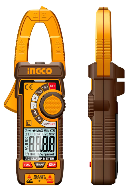 Tester Pinza amperimétrica digital Super Ingco - AC 400A - Dcm62001