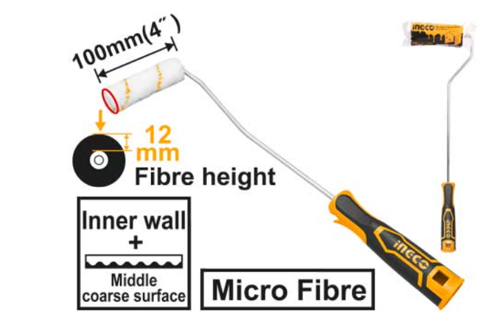 Rodillo Micro Fibra 230Mm(9") Super Ingco - HRHT282302