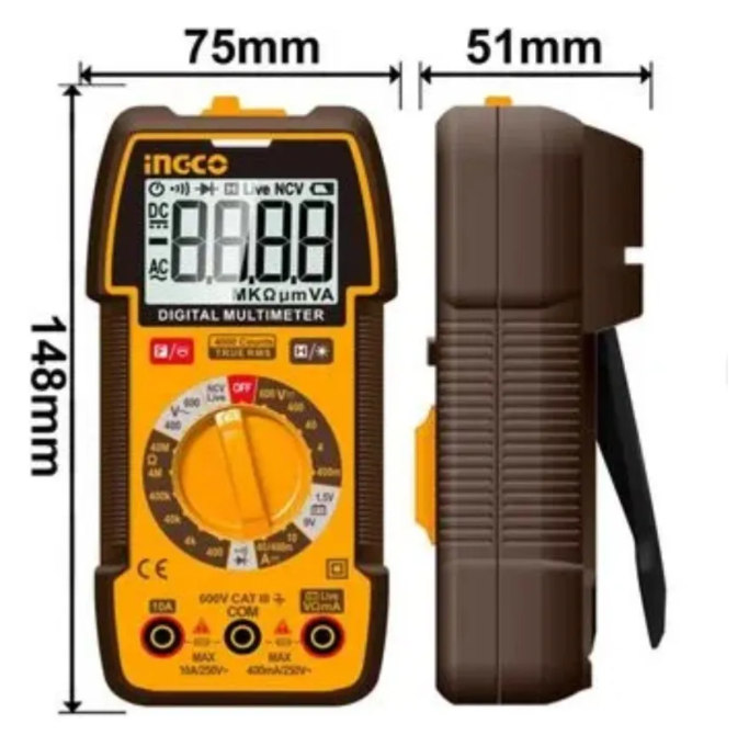 Tester Digital Multimetro Super Ingco - 600V - Dm36002