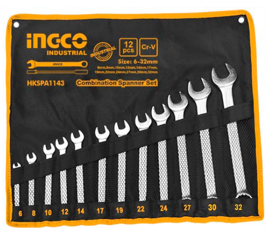 Set Llave Combinada Ingco 12 Pza 6-32mm - Industrial - HKSPA1143